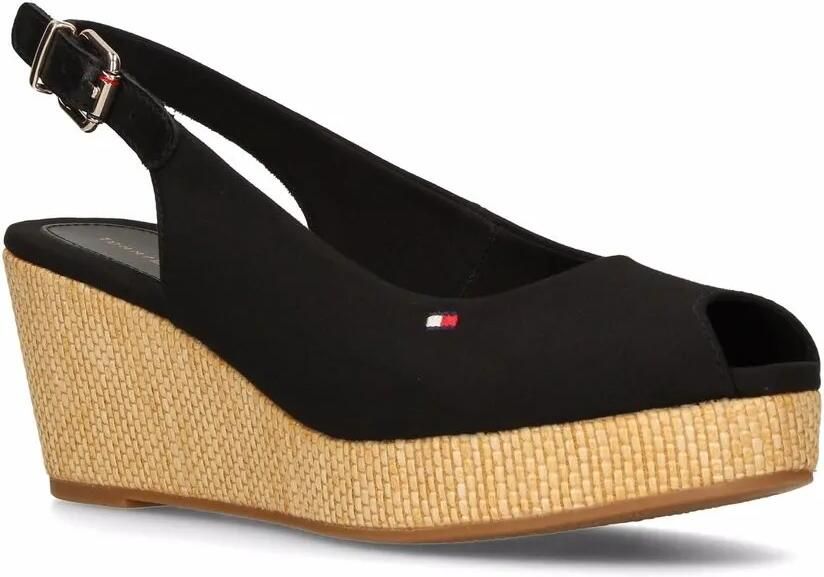 Tommy Hilfiger Elba slingback sandalen met sleehak Zwart - Foto 3