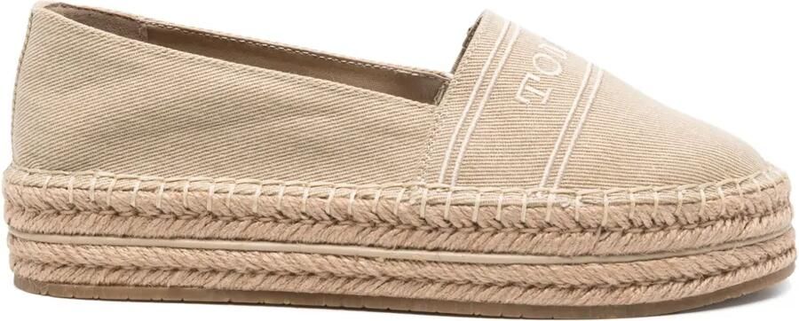 Tommy Hilfiger Espadrilles met geborduurd logo Beige