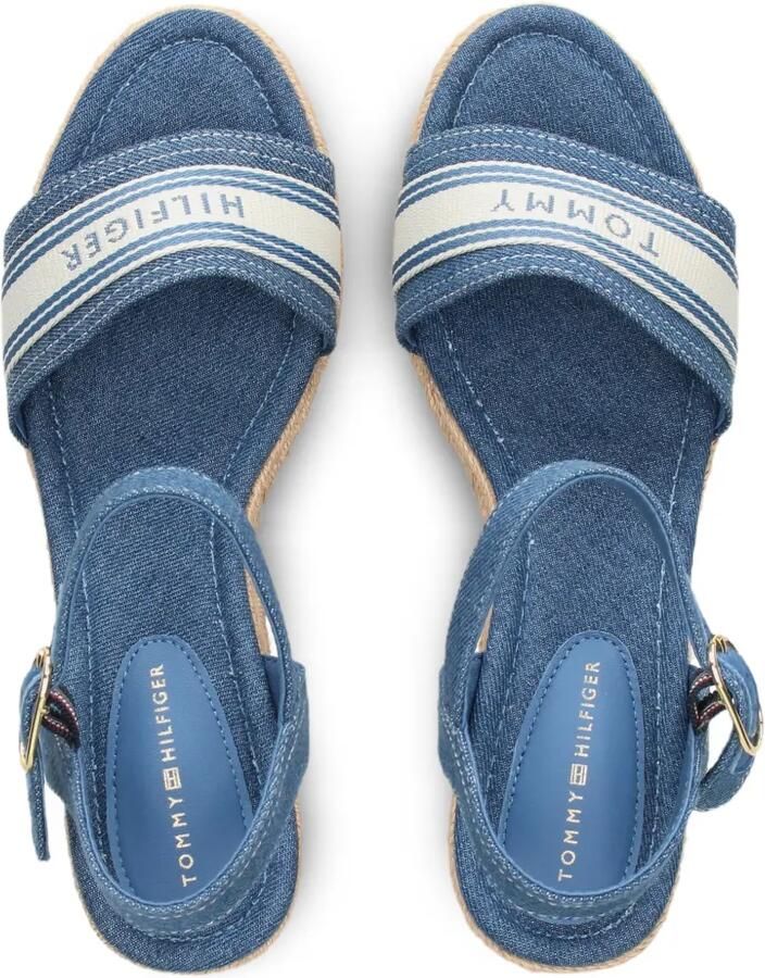 Tommy Hilfiger Espadrilles met sleehak en logoband Blauw - Foto 2