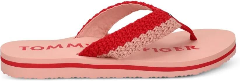 Tommy Hilfiger Gehaakte teenslippers Rood