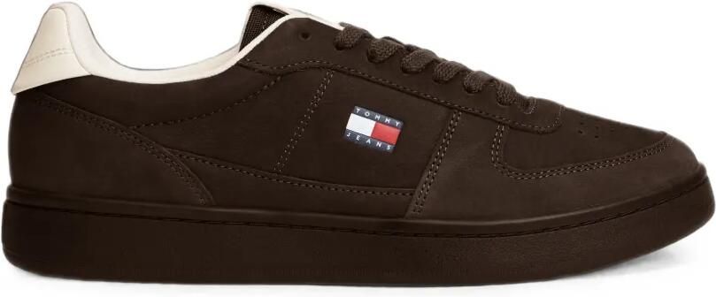 Tommy Hilfiger Geperforeerde low-top sneakers met logo-patch Bruin
