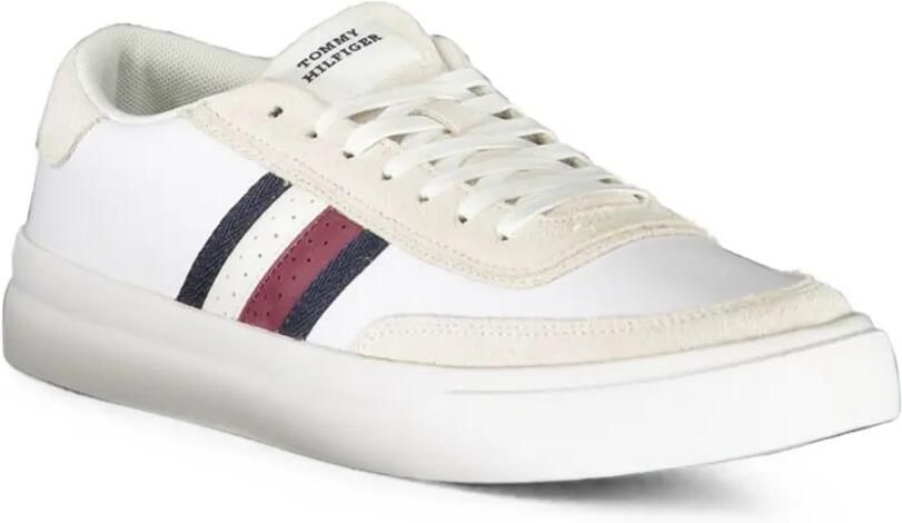 Tommy Hilfiger Gestreepte sneakers met suède vlakken Wit - Foto 2