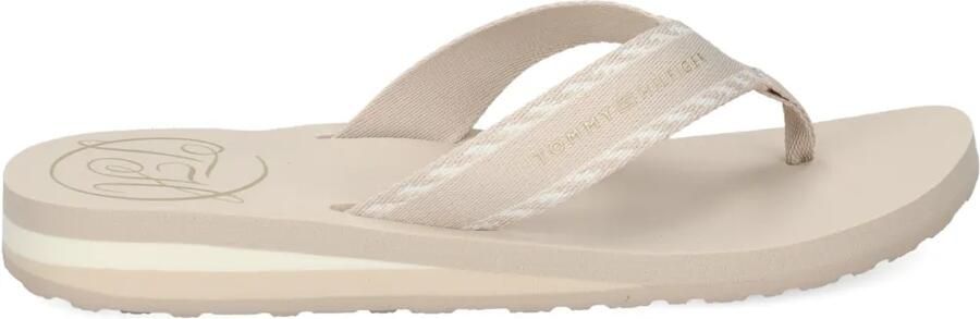 Tommy Hilfiger Geweven teenslippers Beige