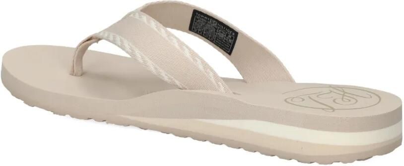 Tommy Hilfiger Geweven teenslippers Beige - Foto 3