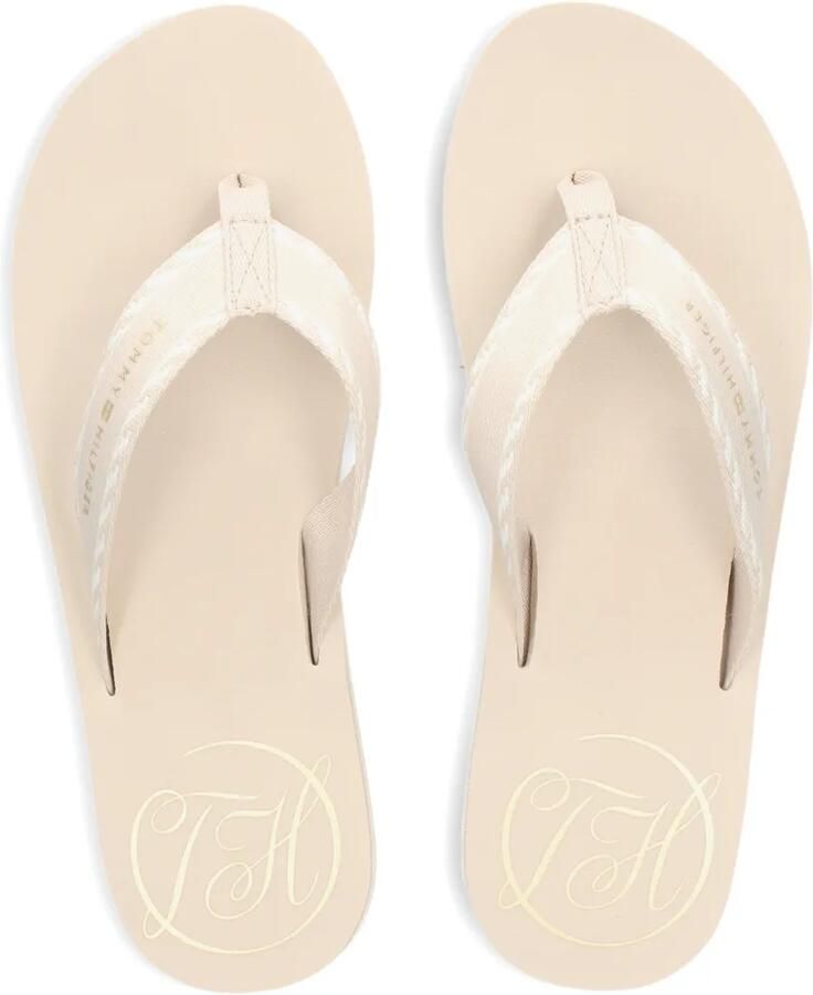 Tommy Hilfiger Geweven teenslippers Beige - Foto 2