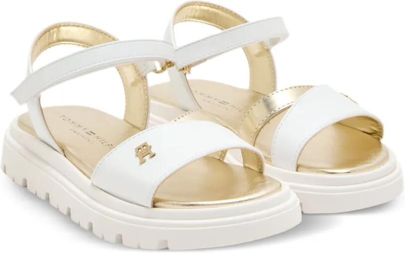 Tommy Hilfiger Junior Cola sandalen met logo en plateauzool Wit
