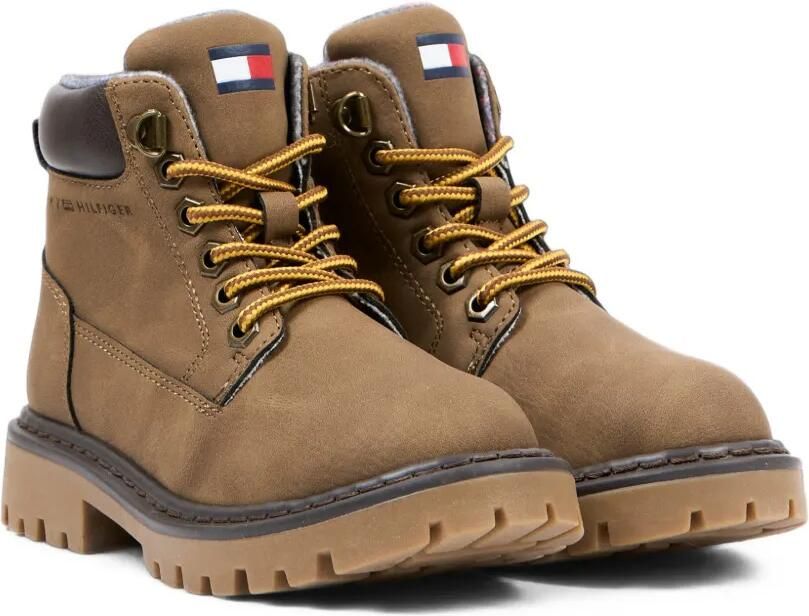 Tommy Hilfiger Junior Enkellaarzen met veters Bruin