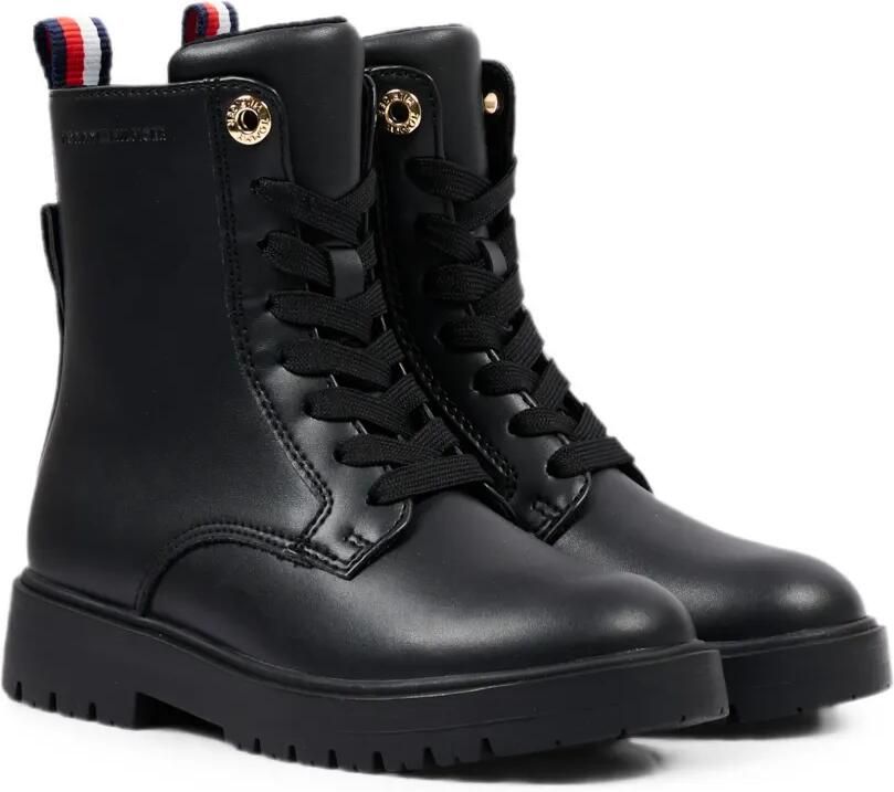 Tommy Hilfiger Junior Leren veterlaarzen Zwart - Foto 4