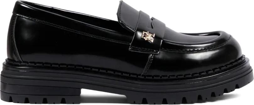 Tommy Hilfiger Junior Loafers met logoplakkaat Zwart