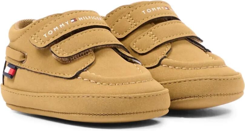 Tommy Hilfiger Junior Sneakers met klittenband en logodetail Beige