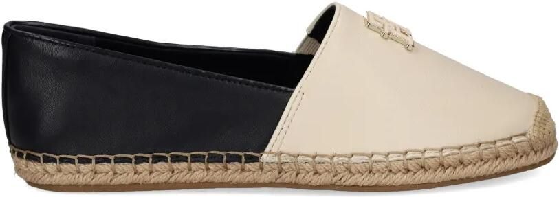 Tommy Hilfiger Leren espadrilles met logodetail Beige