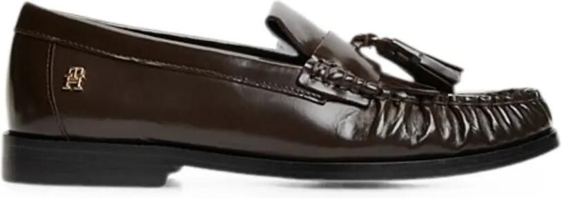 Tommy Hilfiger Leren loafers met kwastjes Bruin