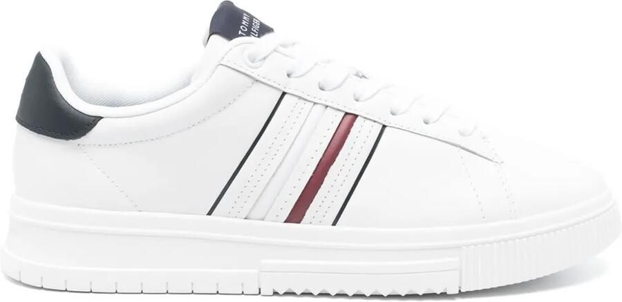 Tommy Hilfiger Leren sneakers met logo-reliëf Wit