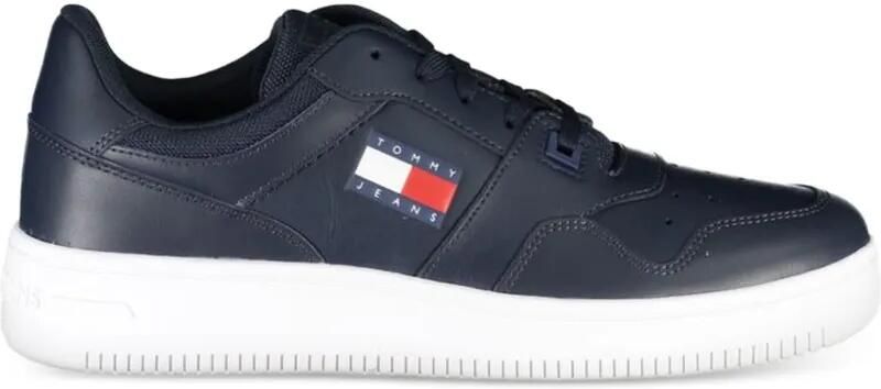 Tommy Hilfiger Leren sneakers met logopatch Blauw