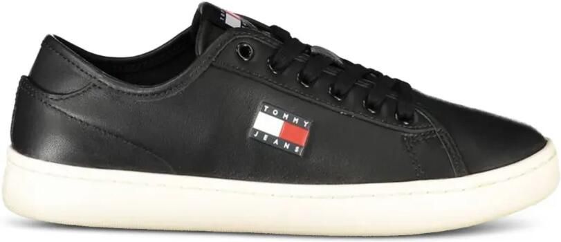 Tommy Hilfiger Leren sneakers met logopatch Zwart