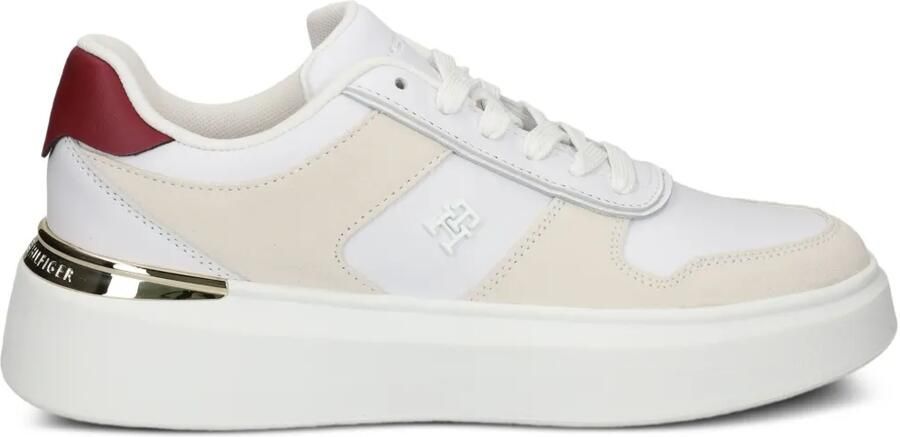Tommy Hilfiger Leren sneakers met plateauzool Wit