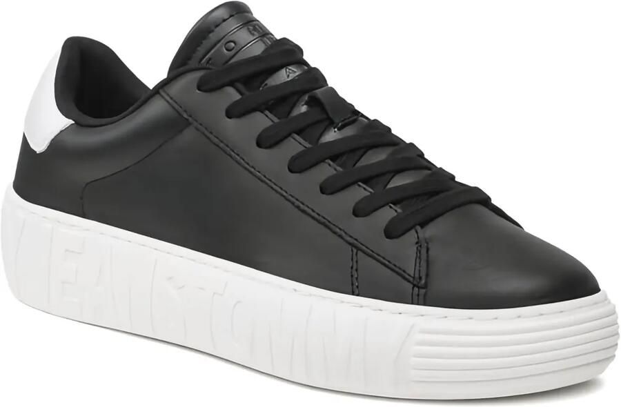 Tommy Hilfiger Leren sneakers Zwart