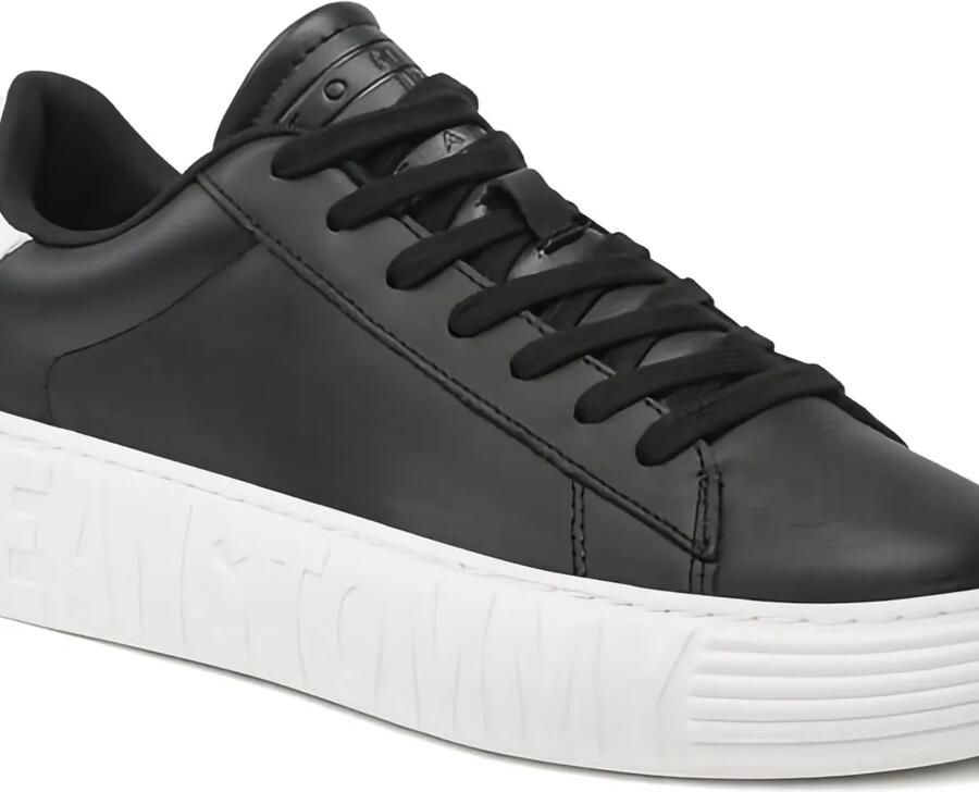 Tommy Hilfiger Leren sneakers Zwart - Foto 2