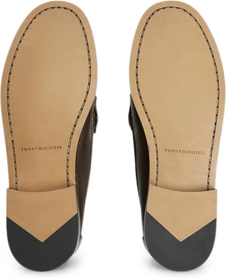 Tommy Hilfiger Loafers van bewerkt leer Bruin
