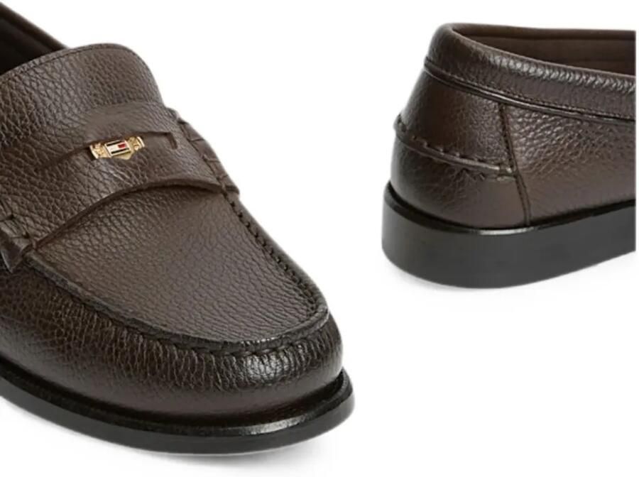 Tommy Hilfiger Loafers van bewerkt leer Bruin - Foto 2
