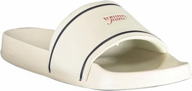 Tommy Hilfiger logo-print stripe-detail slides Beige - Foto 3