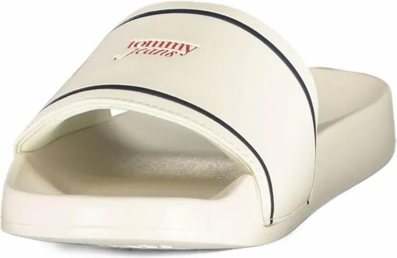 Tommy Hilfiger logo-print stripe-detail slides Beige - Foto 2