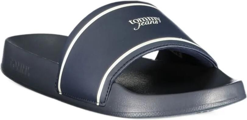 Tommy Hilfiger logo-print striped slides Blauw - Foto 3
