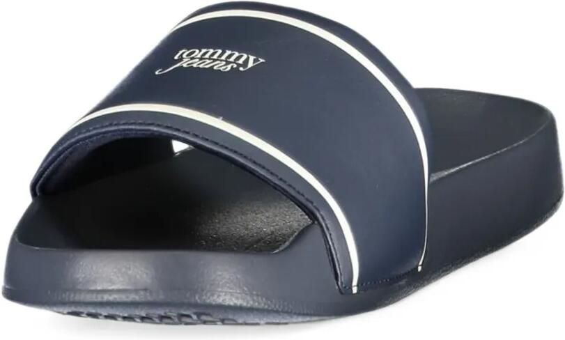 Tommy Hilfiger logo-print striped slides Blauw - Foto 2