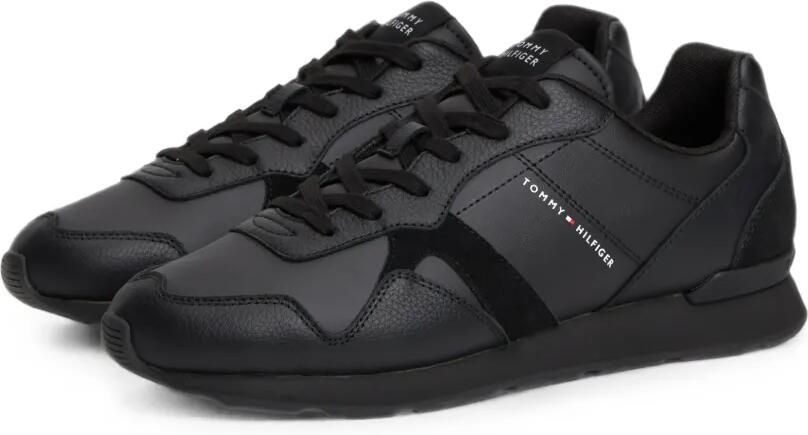 Tommy Hilfiger Low-top sneakers met logoprint en vlakken Zwart