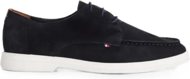 Tommy Hilfiger Moc Toe suède Derby veterschoenen Blauw