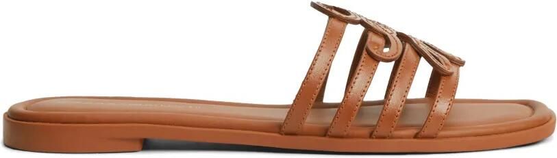 Tommy Hilfiger Sandalen met logoplakkaat Bruin