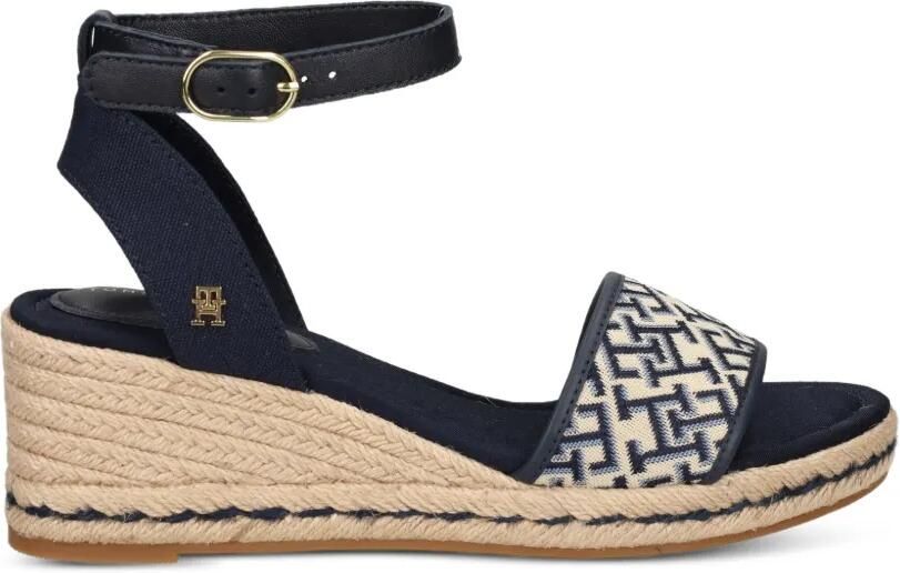 Tommy Hilfiger Sandalen met monogram-patroon en sleehak Blauw - Foto 1