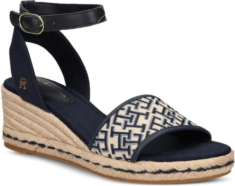Tommy Hilfiger Sandalen met monogram-patroon en sleehak Blauw - Foto 3