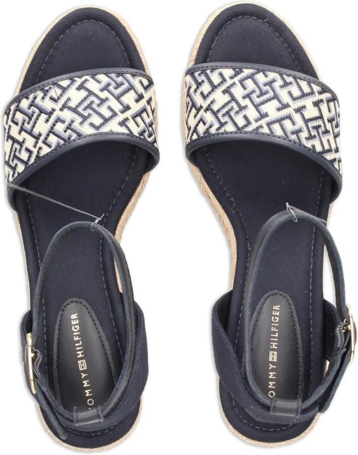 Tommy Hilfiger Sandalen met monogram-patroon en sleehak Blauw - Foto 2