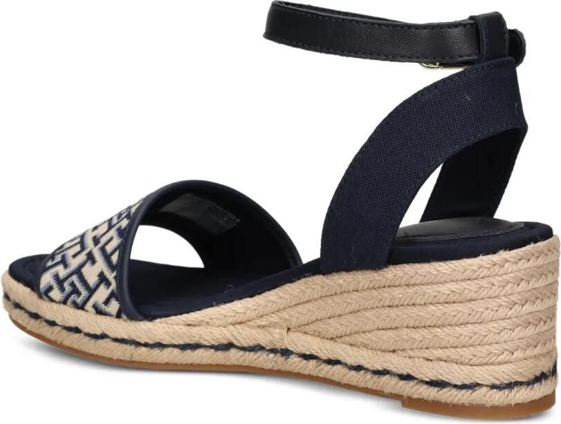 Tommy Hilfiger Sandalen met monogram-patroon en sleehak Blauw - Foto 4