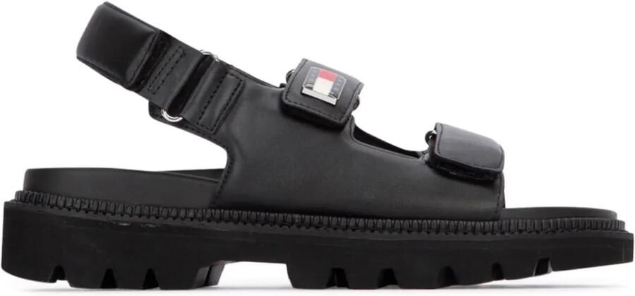 Tommy Hilfiger Slippers met logopatch Zwart
