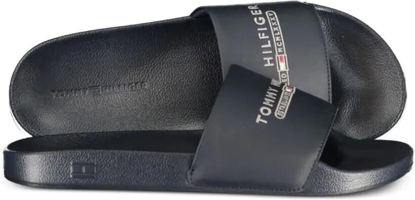 Tommy Hilfiger Slippers met logoprint Blauw