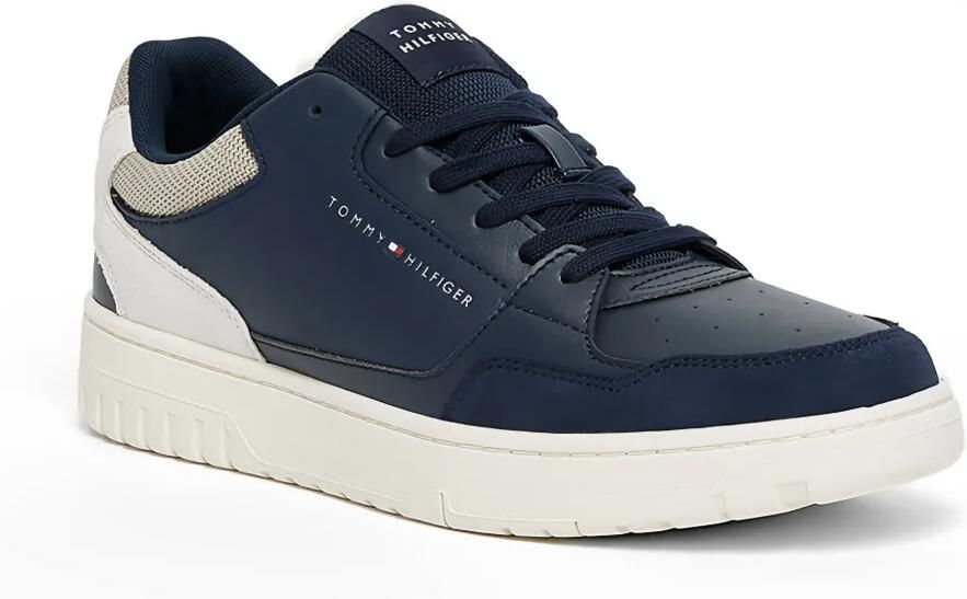 Tommy Hilfiger Sneakers met suède afwerking en vlakken Blauw