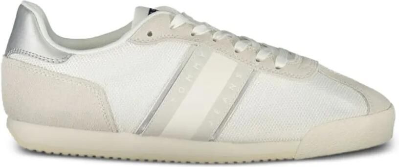 Tommy Hilfiger Sneakers met suède vlakken en logoband Beige
