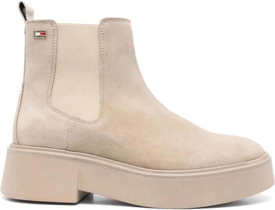 Tommy Hilfiger Suède enkellaarzen Beige