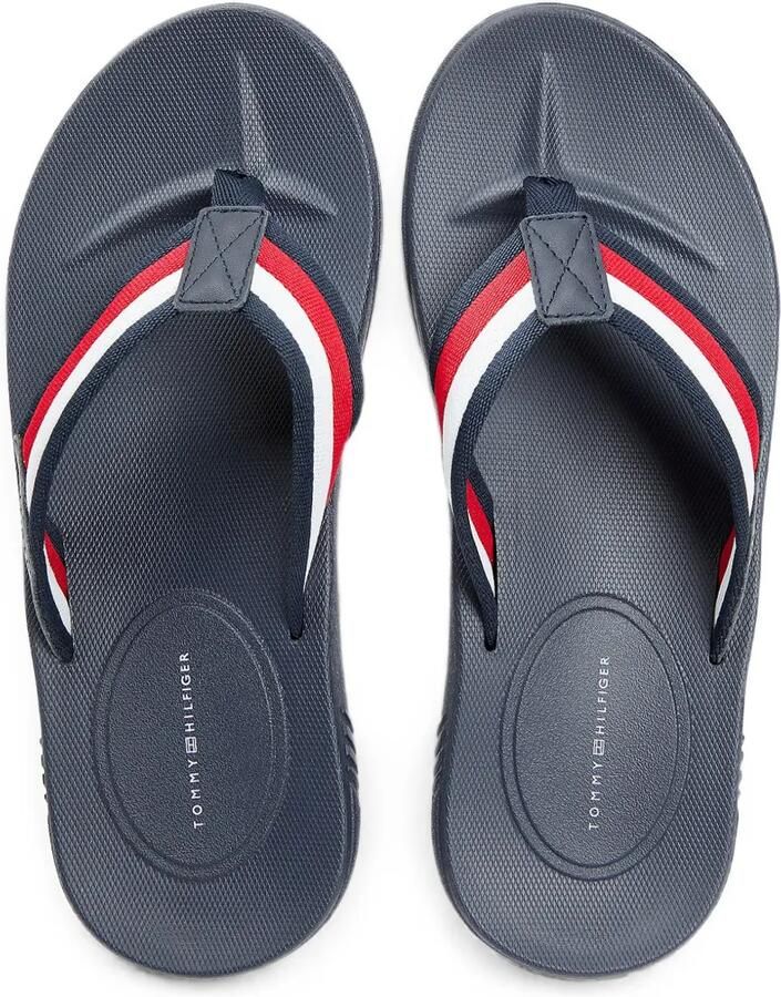 Tommy Hilfiger Teenslippers met bandje en streep-detail Blauw - Foto 3