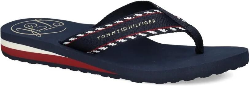Tommy Hilfiger Teenslippers met bandje met patroon Blauw - Foto 4
