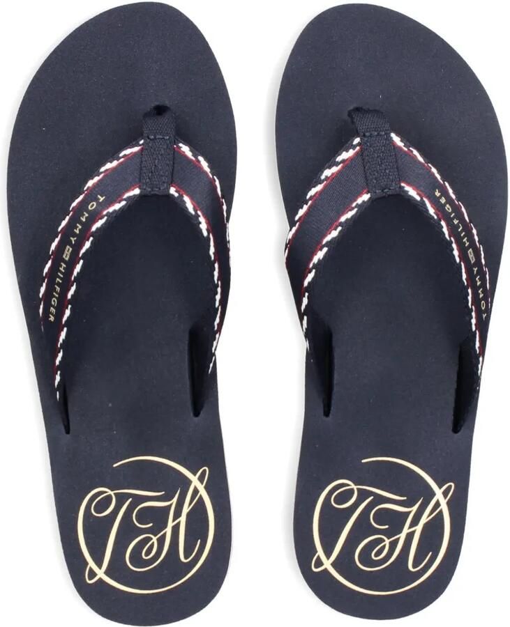 Tommy Hilfiger Teenslippers met bandje met patroon Blauw - Foto 2