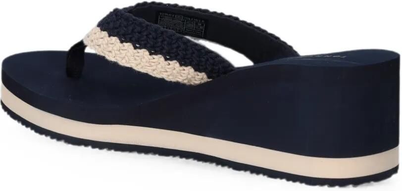 Tommy Hilfiger Teenslippers met gehaakt bandje en sleehak Blauw - Foto 2
