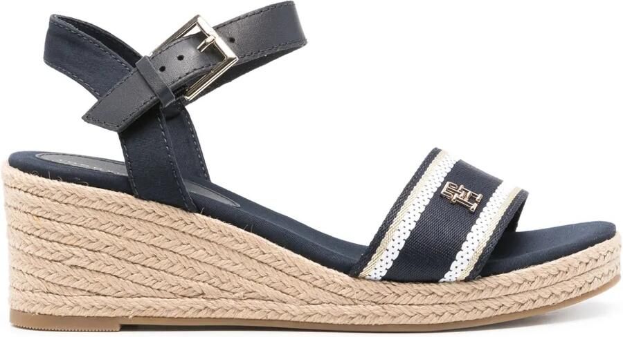 Tommy Hilfiger TH espadrilles met sleehak Blauw