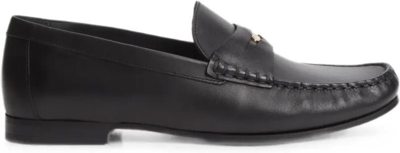 Tommy Hilfiger TH Monogram leren penny loafers met logo-plakkaat Zwart