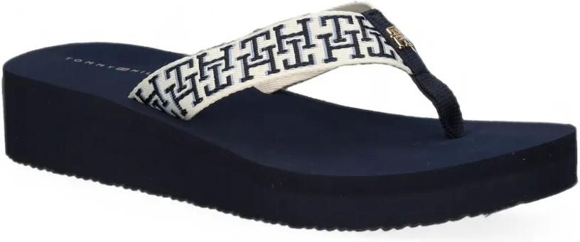 Tommy Hilfiger The Monogram-print platform flip-flops Beige - Foto 4