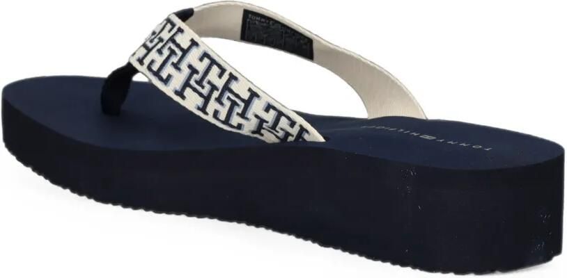Tommy Hilfiger The Monogram-print platform flip-flops Beige - Foto 3