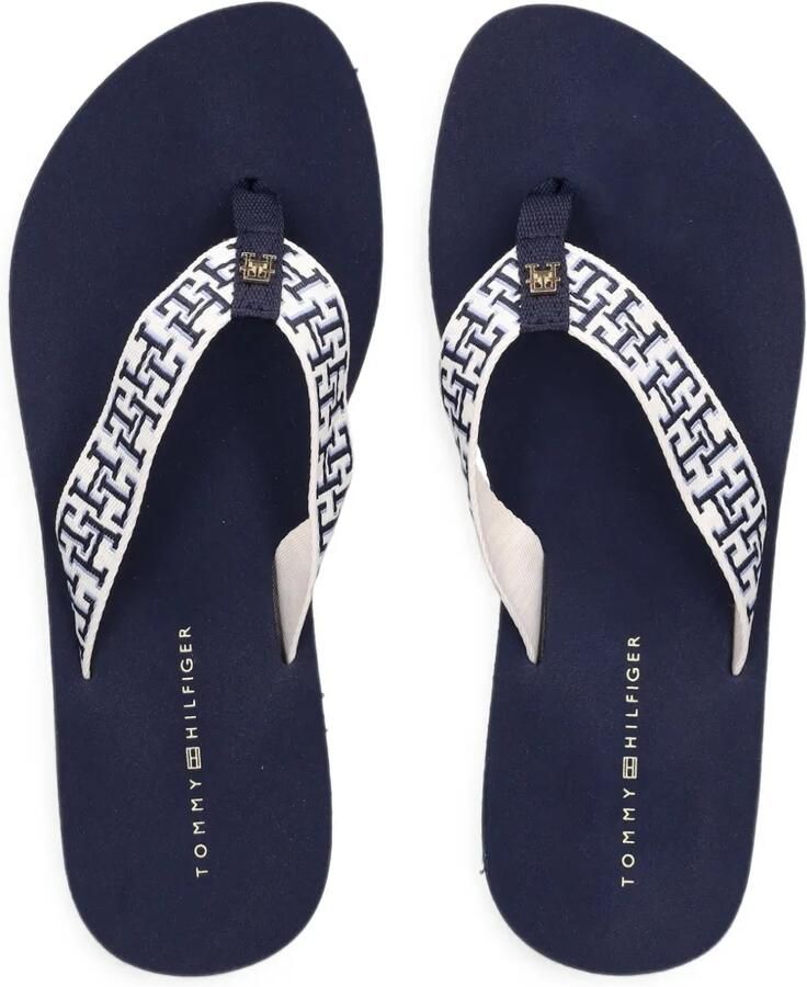 Tommy Hilfiger The Monogram-print platform flip-flops Beige - Foto 2