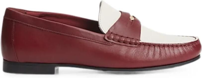 Tommy Hilfiger Tweekleurige leren loafers met logoplakkaat Rood